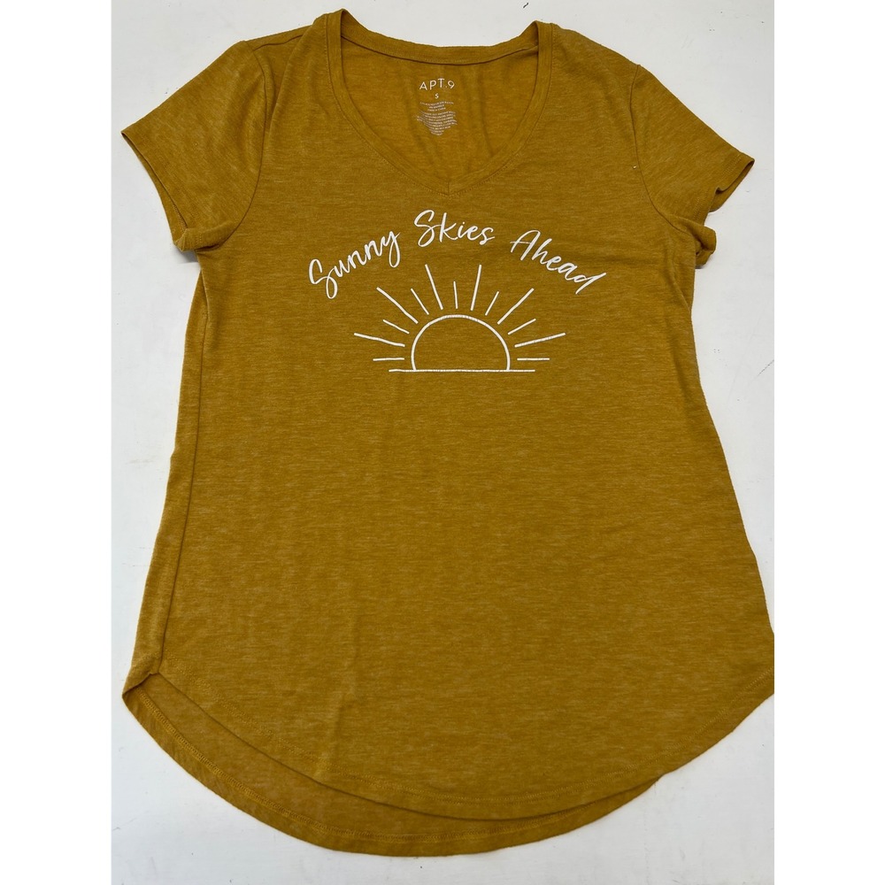 Yellow Sunshine Dopamine Summer Lightweight Graphic Tee women size small